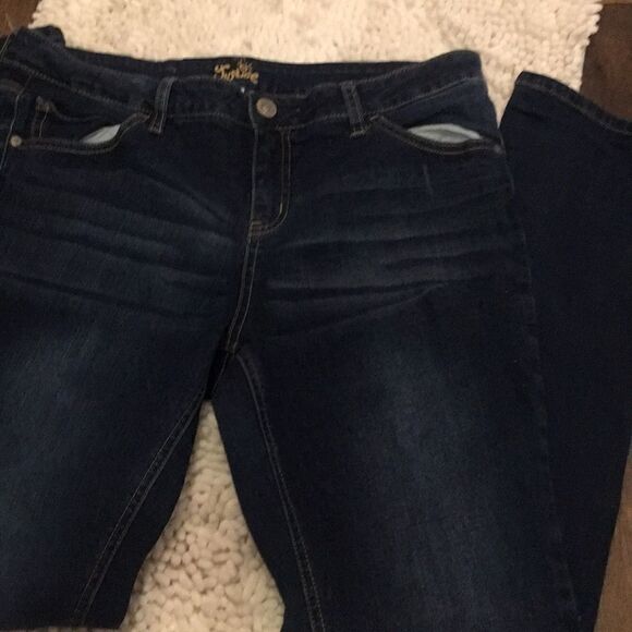 Justice Girls Jeans Size 18 1/2 Dark Wash - Picture 4 of 9